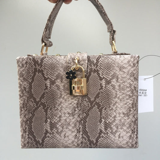 Bolso de Cuero Estampado Serpiente para Mujer - Estilo Europeo y Americano