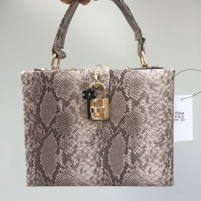 Bolso de Cuero Estampado Serpiente para Mujer - Estilo Europeo y Americano