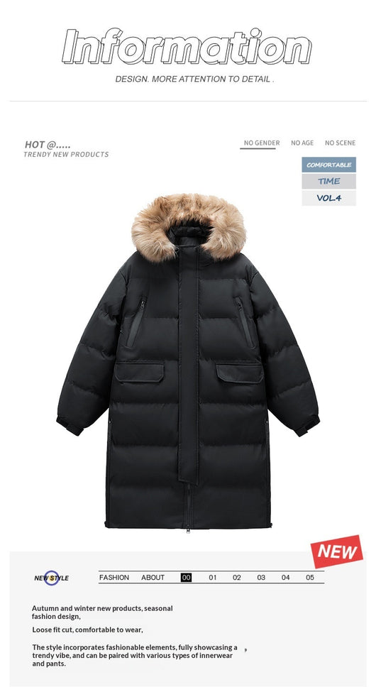 Abrigo Largo para Invierno con Cuello de Pelaje Acolchado - Image 8