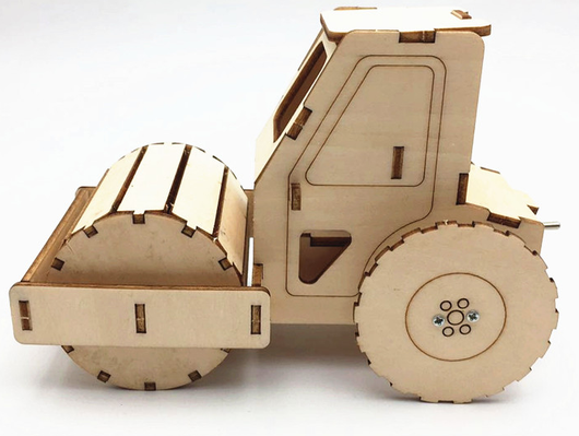 Kit de Construcción Rodillo Compactador STEAM - Juguete Educativo de Ingeniería en Madera - Image 7