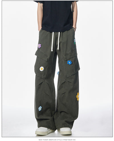 Pantalones de Trabajo Retro Multi-bolsillos Corte Recto Unisex - Image 26