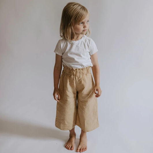 Pantalón Ancho de Lino y Algodón con Cintura Elástica - Image 72
