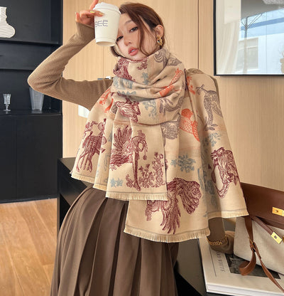 Bufanda Térmica Estampada Multiusos para Mujer - Abrigo Elegante Antifrío - Image 4