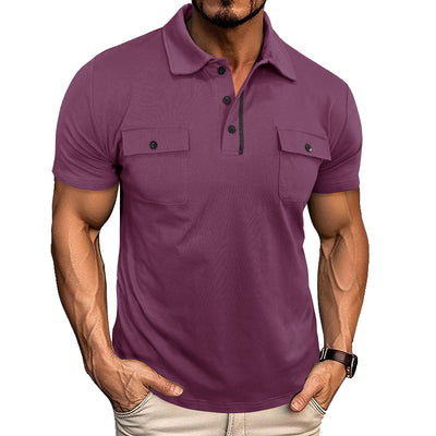 Polo Casual de Verano con Bolsillos y Botones para Hombre - Image 33