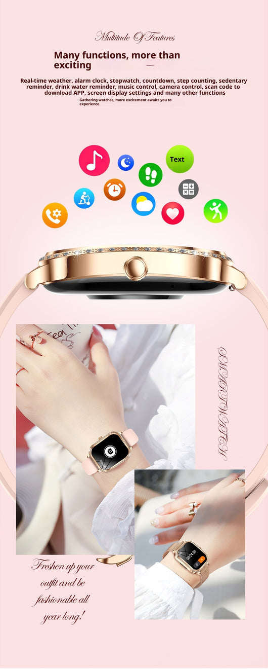 Reloj Inteligente MK88 para Mujer con Llamadas Bluetooth y Monitoreo de Salud - Image 13