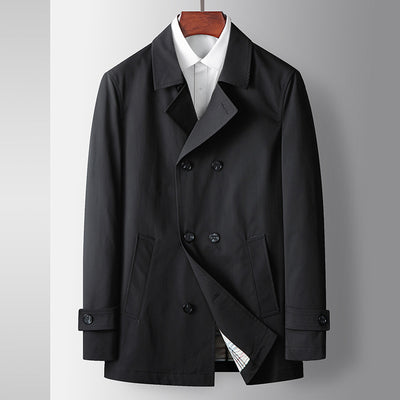 Abrigo Tipo Trench Doble Botonadura Lujo Ligero para Hombre - Image 13