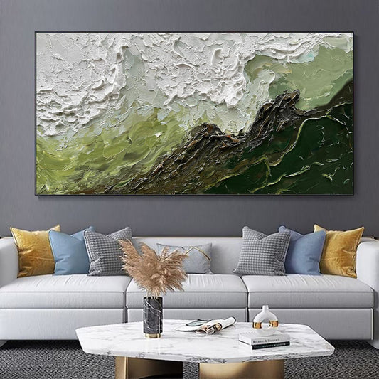 Cuadro Abstracto Grandes Olas del Mar Pintura al Óleo Texturizada Decoración Moderna - Image 2