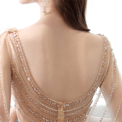 Vestido de Noche Dorado con Cola de Sirena para Mujer - Image 14