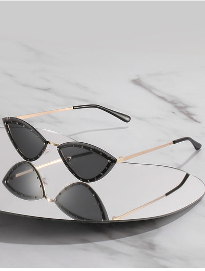 Gafas de Sol Cat Eye Triangulares sin Marco para Mujer - Image 16