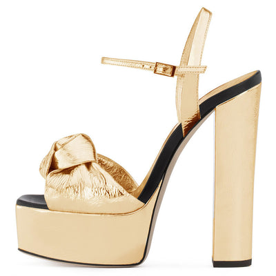 Sandalias de Moda para Mujer con Moño y Tacón Grueso - Image 13