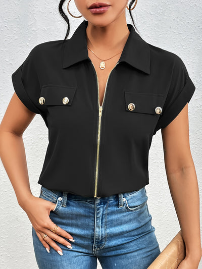 Blusa Elegante con Solapa para Mujer - Image 3