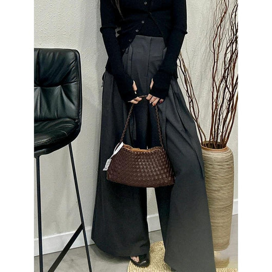 Bolso Tejido de Cuero Auténtico para Mujer - Bandolera Minimalista - Image 5