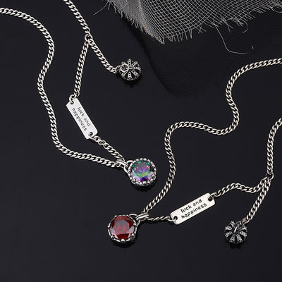 Collar Retro de Plata 925 con Corona y Letra para Mujer - Diseño Elegante - Image 2