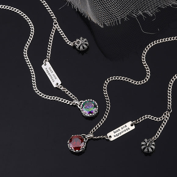 Collar Retro de Plata 925 con Corona y Letra para Mujer - Diseño Elegante