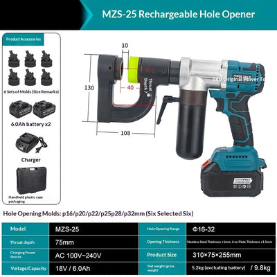 Perforadora Eléctrica Hidráulica MZS-25 con Batería de Litio Recargable - Image 5