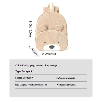 Mochila de Pana con Lindo Oso Bordado - Image 10