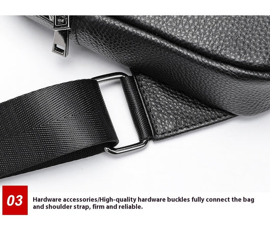 Bolsa de Pecho Crossbody de Cuero Genuino para Hombre - Funcional y Versátil - Image 20