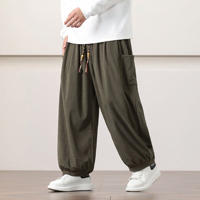 Pantalones Harem de Pana Otoño Estilo Chino para Hombre - Image 6