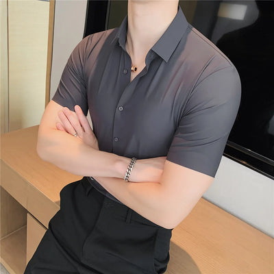 Camisa Deportiva Elástica de Manga Corta para Hombre - Image 30