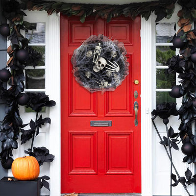 Guirnalda de Calaveras de Malla Negra para Decoración de Halloween - Image 8