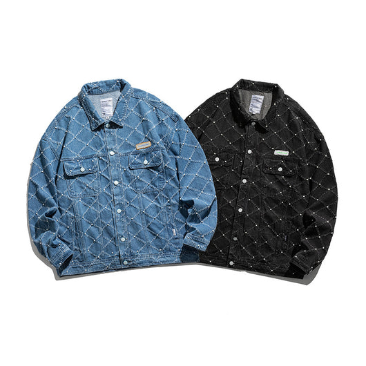 Chaqueta Denim Retro Japonesa con Detalles de Herramientas - Image 6
