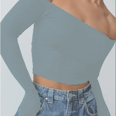 Blusa Elegante Descubierta de Hombros con Mangas Largas Ajustadas - Image 6