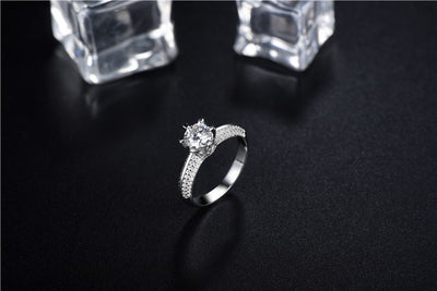 Anillo de Plata 925 para Mujer con Diamante de Seis Puntas - Image 7