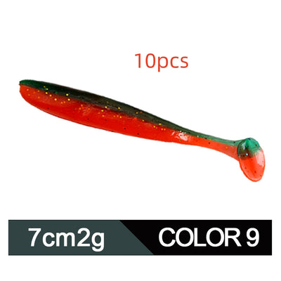 Señuelo de Pesca Gusano Blando Pez Mandarina Cola T Bicolor - Image 11