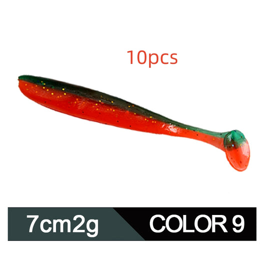 Señuelo de Pesca Gusano Blando Pez Mandarina Cola T Bicolor - Image 11