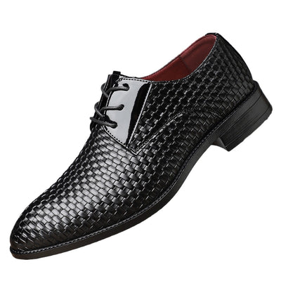 Zapatos Formales de Cuero para Hombre con Punta Afilada y Cordones - Image 4