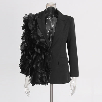 Blazer Mujer Diseño Asimétrico con Volantes en Tul - Image 9