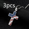 Flag Cross Necklace Plateado 2pcs