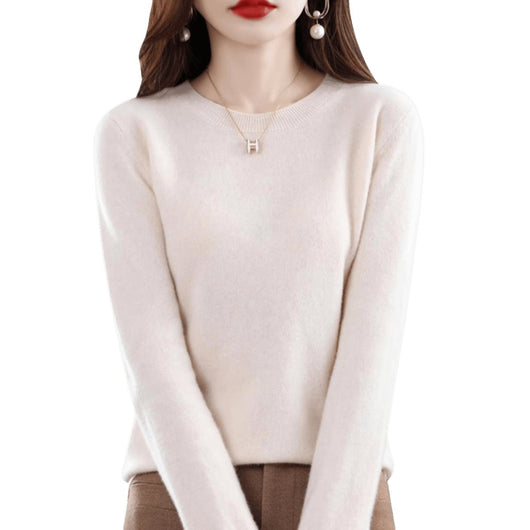 Suéter de Lana Pura Cuello Redondo Mujer - Diseño Holgado Otoño Invierno - Image 16