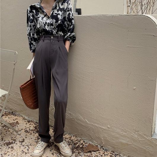Pantalones Sueltos de Corte Recto con Caída Fluida para Mujer - Image 8