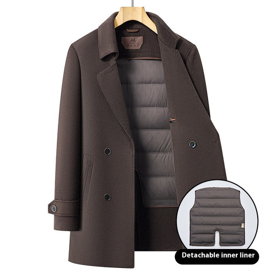 Abrigo de Lana Reversible para Hombre - Cuello de Traje Medio Largo - Image 6