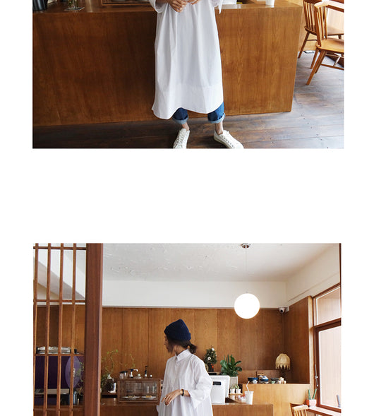 Vestido Camisero Holgado Talla Grande Manga Larga para Mujer - Image 30