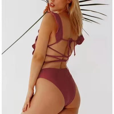 Traje de Baño Enterizo con Espalda Descubierta y Detalle de Encaje - Image 13