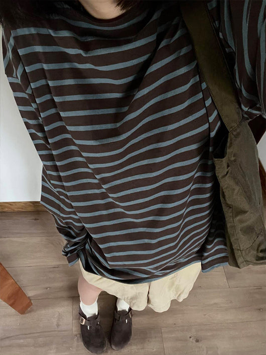 Remera Manga Larga a Rayas Vintage - Capa Base Versátil - Image 2