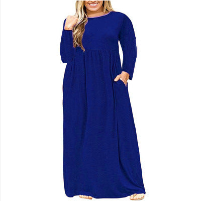 Vestido Largo Suelto Estampado Manga Corta Cuello Redondo para Mujer - Image 3