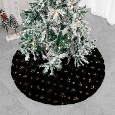 Falda para Árbol de Navidad Terciopelo Negro con Bordado Elegante - Image 5
