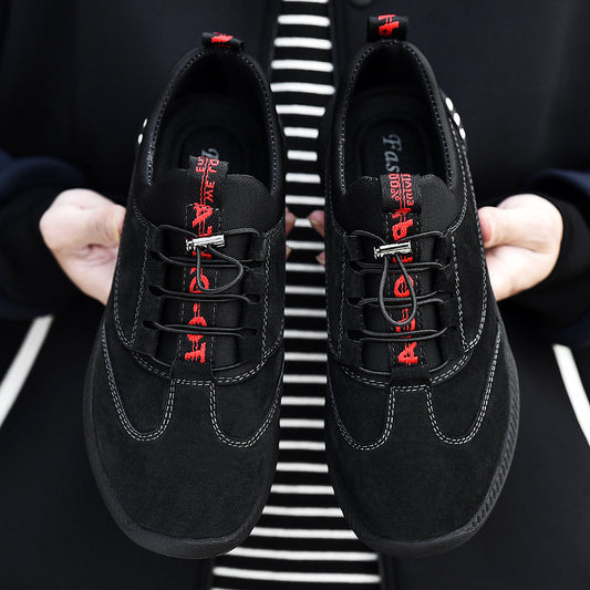 Zapatos Casuales de Cuero para Hombre Talla Grande con Malla Transpirable