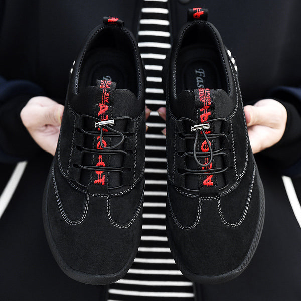 Zapatos Casuales de Cuero para Hombre Talla Grande con Malla Transpirable
