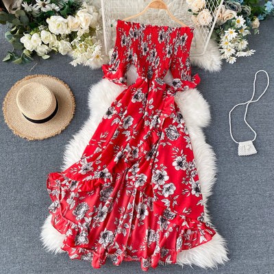 Vestido de Resort con Hombros Descubiertos y Volantes Irregulares - Image 18