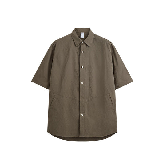 Camisa Estilo Japonés con Textura Jacquard Rombos y Cuadros - Image 7