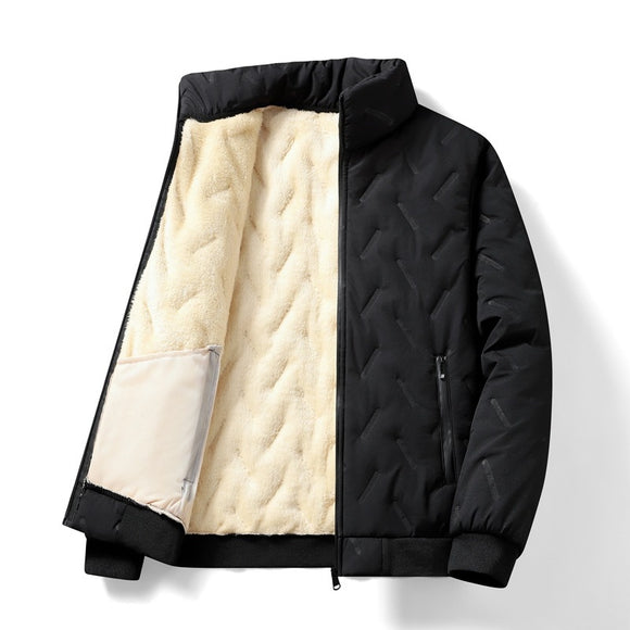 Abrigo de Algodón Acolchado con Forro Polar para Hombre