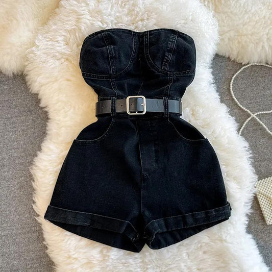 Mono Corto Denim Estilo Retro para Mujer - Diseño Vintage Verano