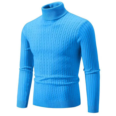 Suéter Cuello Alto Trenzado Hombre - Diseño Liso y Versátil - Image 12