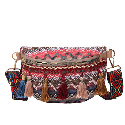 Bolsa Mensajera Étnica Multiusos para Mujer - Bandolera y Cintura - Image 6