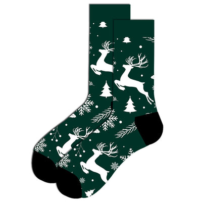 Calcetines Navideños para Hombre - Diseño Alce y Papá Noel en Algodón Premium - Image 8