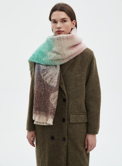 Bufanda Estilo Europeo Jacquard Hoja de Ginkgo - Image 30